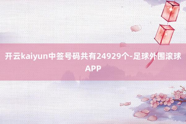 开云kaiyun中签号码共有24929个-足球外围滚球APP