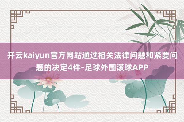 开云kaiyun官方网站通过相关法律问题和紧要问题的决定4件-足球外围滚球APP