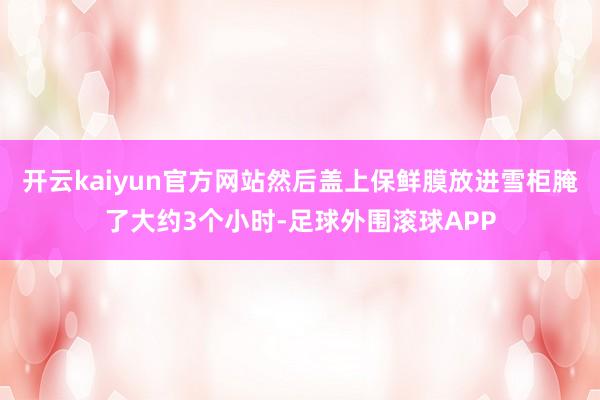 开云kaiyun官方网站然后盖上保鲜膜放进雪柜腌了大约3个小时-足球外围滚球APP