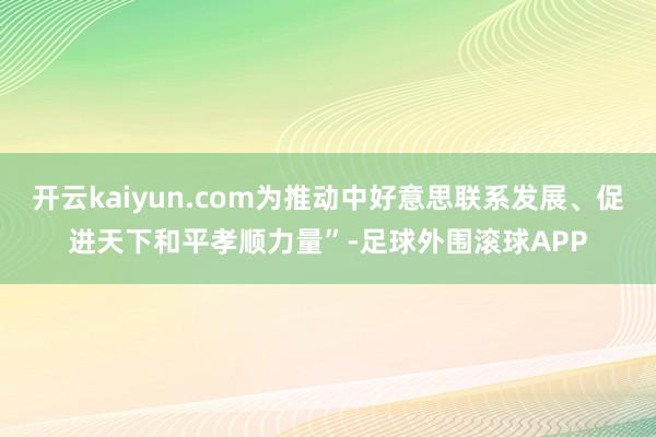 开云kaiyun.com为推动中好意思联系发展、促进天下和平孝顺力量”-足球外围滚球APP