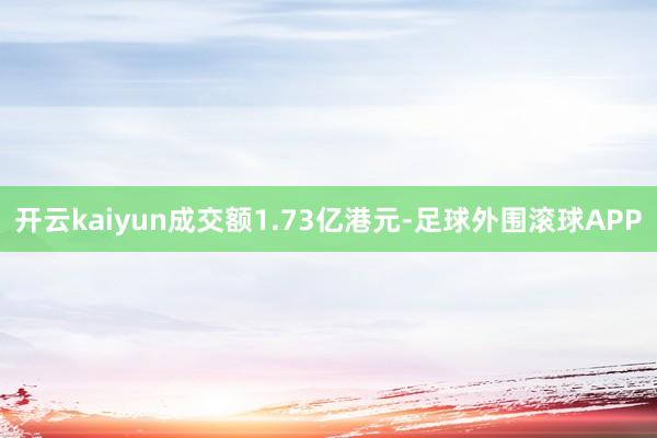 开云kaiyun成交额1.73亿港元-足球外围滚球APP