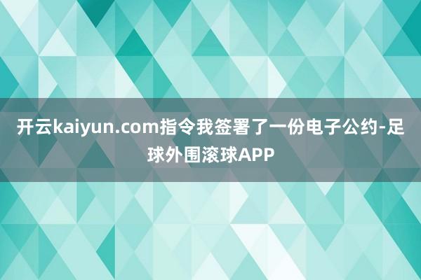 开云kaiyun.com指令我签署了一份电子公约-足球外围滚球APP