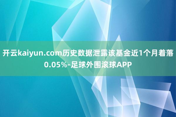 开云kaiyun.com历史数据泄露该基金近1个月着落0.05%-足球外围滚球APP