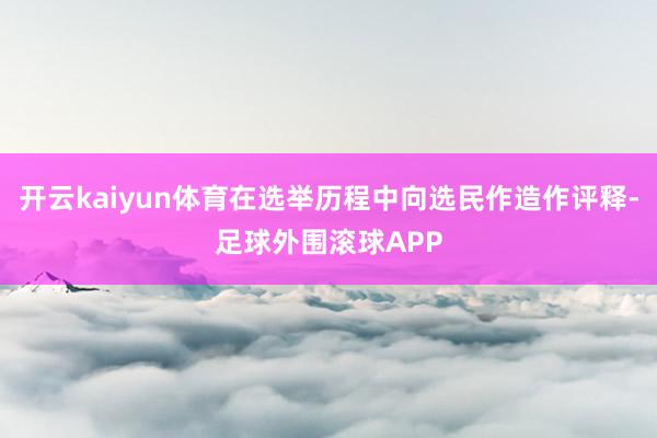 开云kaiyun体育在选举历程中向选民作造作评释-足球外围滚球APP