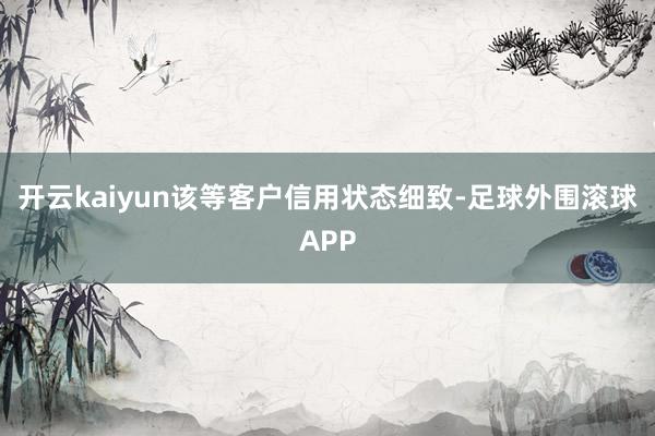 开云kaiyun该等客户信用状态细致-足球外围滚球APP