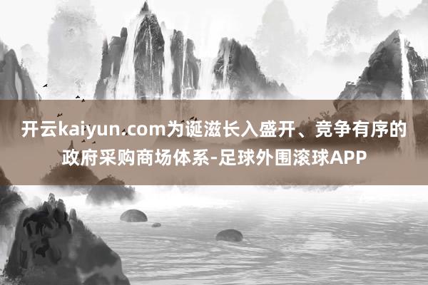开云kaiyun.com为诞滋长入盛开、竞争有序的政府采购商场体系-足球外围滚球APP