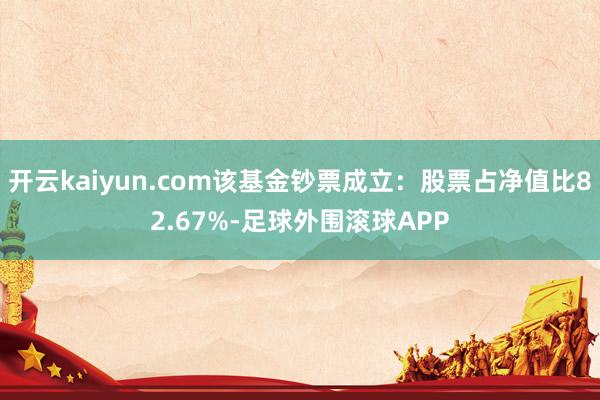 开云kaiyun.com该基金钞票成立：股票占净值比82.67%-足球外围滚球APP