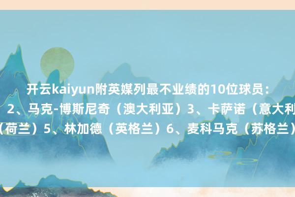 开云kaiyun附英媒列最不业绩的10位球员：1、巴洛特利（意大利）2、马克-博斯尼奇（澳大利亚）3、卡萨诺（意大利）4、温斯顿-博加德（荷兰）5、林加德（英格兰）6、麦科马克（苏格兰）7、加斯科因（英格兰）8、阿扎尔（比利时）9、艾马-扎基（埃及）10、斯坦-鲍尔斯（英格兰）-足球外围滚球APP