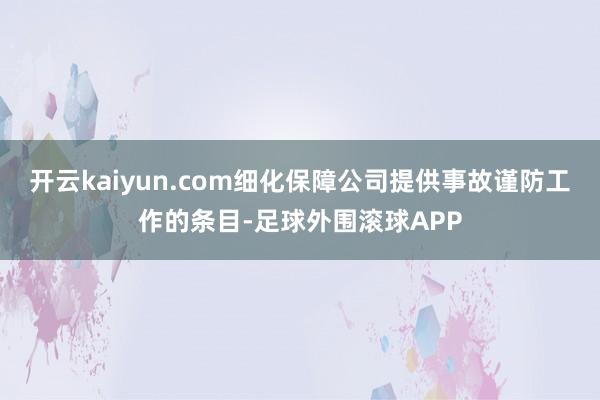 开云kaiyun.com细化保障公司提供事故谨防工作的条目-足球外围滚球APP