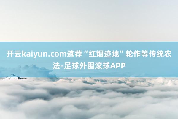 开云kaiyun.com遴荐“红烟迹地”轮作等传统农法-足球外围滚球APP