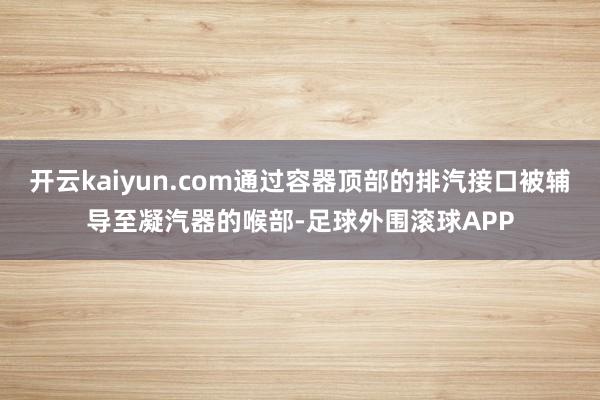 开云kaiyun.com通过容器顶部的排汽接口被辅导至凝汽器的喉部-足球外围滚球APP