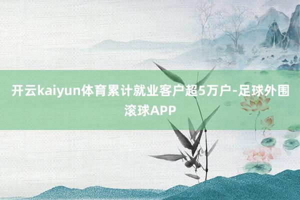 开云kaiyun体育累计就业客户超5万户-足球外围滚球APP