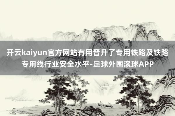 开云kaiyun官方网站有用晋升了专用铁路及铁路专用线行业安全水平-足球外围滚球APP