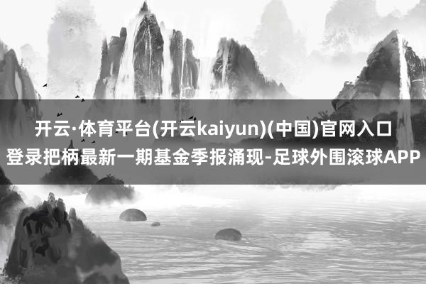 开云·体育平台(开云kaiyun)(中国)官网入口登录把柄最新一期基金季报涌现-足球外围滚球APP