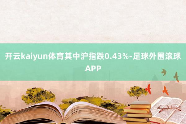 开云kaiyun体育其中沪指跌0.43%-足球外围滚球APP