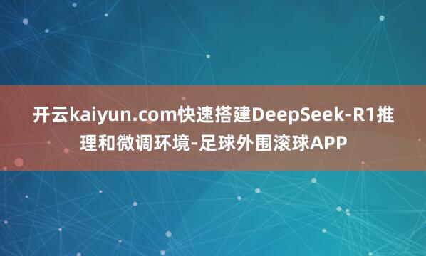开云kaiyun.com快速搭建DeepSeek-R1推理和微调环境-足球外围滚球APP