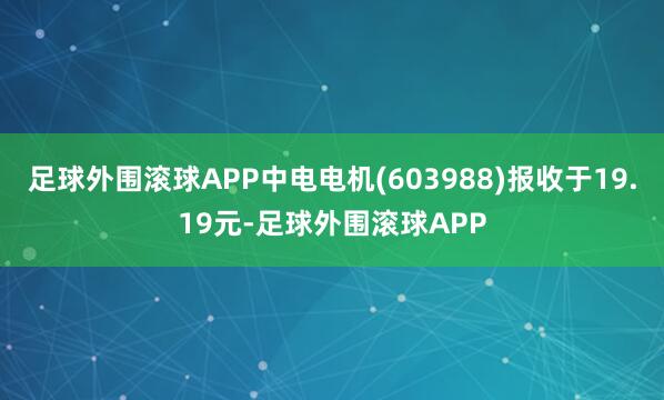 足球外围滚球APP中电电机(603988)报收于19.19元-足球外围滚球APP