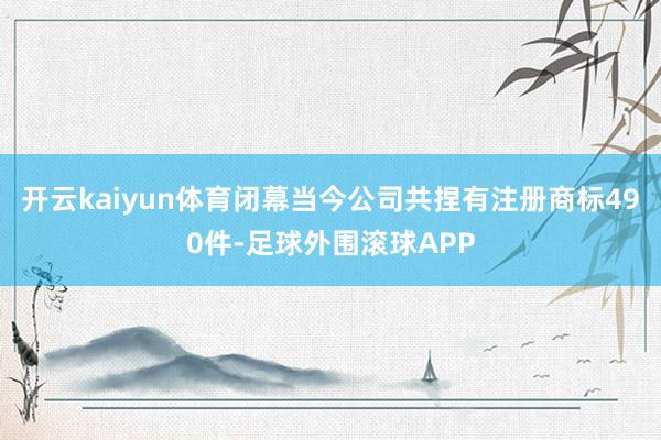 开云kaiyun体育闭幕当今公司共捏有注册商标490件-足球外围滚球APP