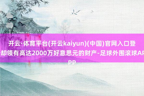 开云·体育平台(开云kaiyun)(中国)官网入口登录却领有高达2000万好意思元的财产-足球外围滚球APP